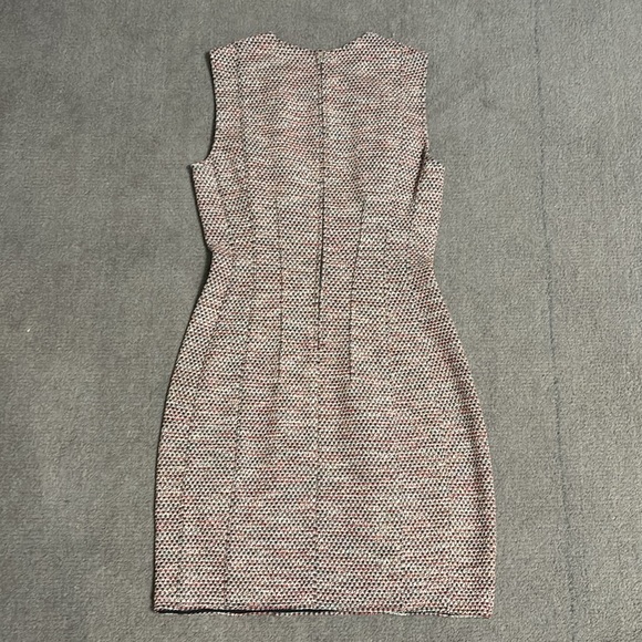 Theory Hourglass Beacon Tweed Dress Pink Navy Multi Sleeveless Size 2 - Picture 6 of 9